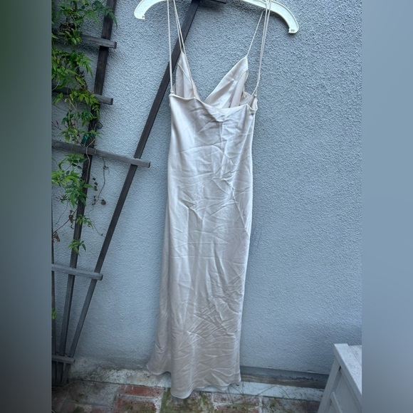 Alice + Olivia Harmony Drapery Slip Maxi Dress in Taupe - Picture 8 of 8